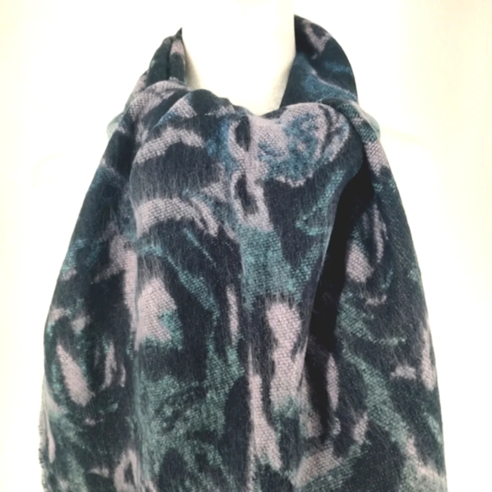 Steve Madden Blue Multi Fringe Scarf 1 SFM